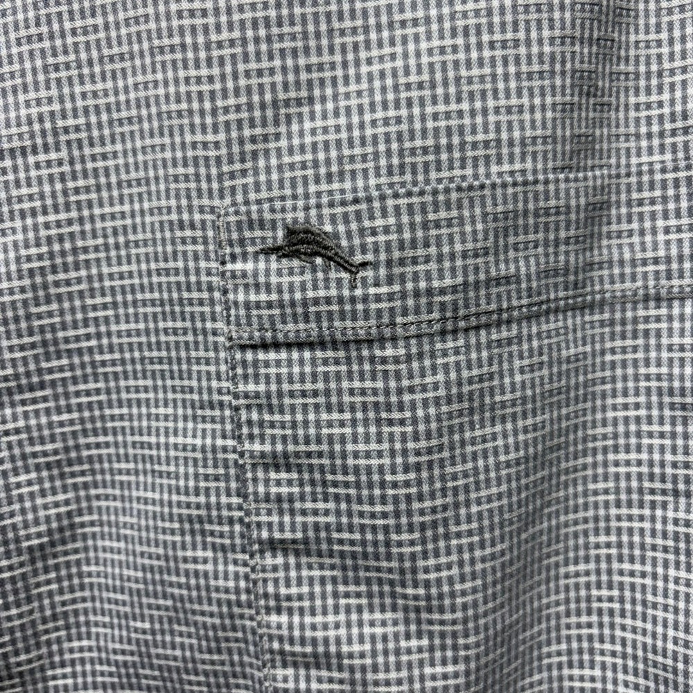 Tommy Bahama Sarasota Stretch Mens XXL Grey White Grid Long Sleeve Button Shirt - Picture 4 of 15
